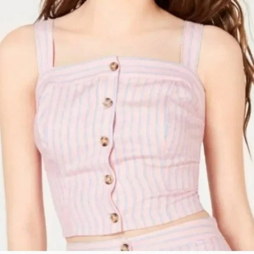 NWT Ultra Flirt Juniors Striped Crop Top Size XL   LTOP158